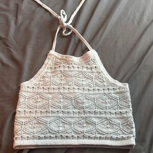 Windsor Blue Crochet Halter Top